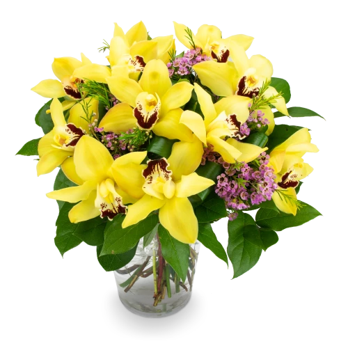 Bouquet of yellow orchids